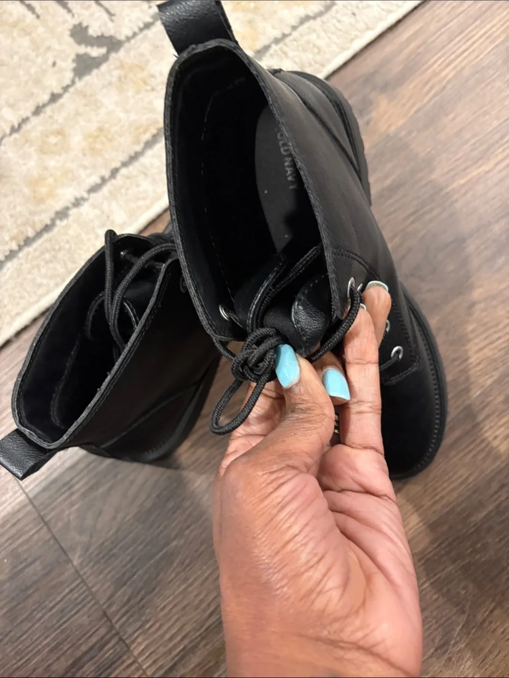 Old Navy Black Kids Lace-Up Ankle Boots